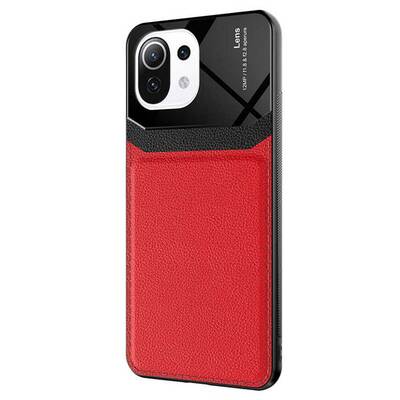 Microsonic Xiaomi Mi 11 Lite Kılıf Uniq Leather Kırmızı