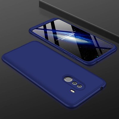 Microsonic Xiaomi Pocophone F1 Kılıf Double Dip 360 Protective AYS Lacivert