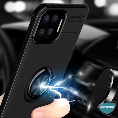 Microsonic Oppo Reno 4 Lite Kılıf Kickstand Ring Holder Kırmızı