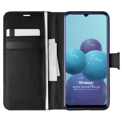 Microsonic Reeder P13 Blue Max Lite Kılıf Delux Leather Wallet Siyah