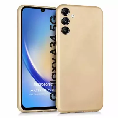 Microsonic Samsung Galaxy A34 Kılıf Matte Silicone Gold