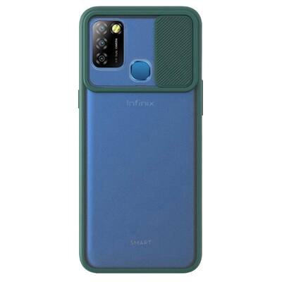 Microsonic Infinix Smart 5 Kılıf Slide Camera Lens Protection Koyu Yeşil