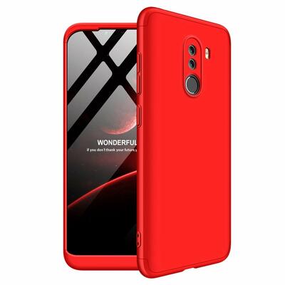 Microsonic Xiaomi Pocophone F1 Kılıf Double Dip 360 Protective AYS Kırmızı