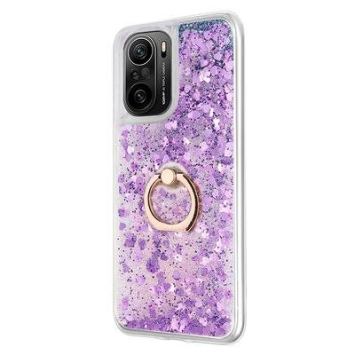 Microsonic Xiaomi Redmi K40 Pro Kılıf Glitter Liquid Holder Mor