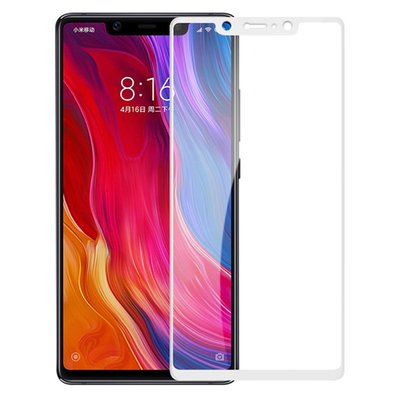 Microsonic Xiaomi Mi 8 SE Kavisli Temperli Cam Ekran Koruyucu Film Beyaz