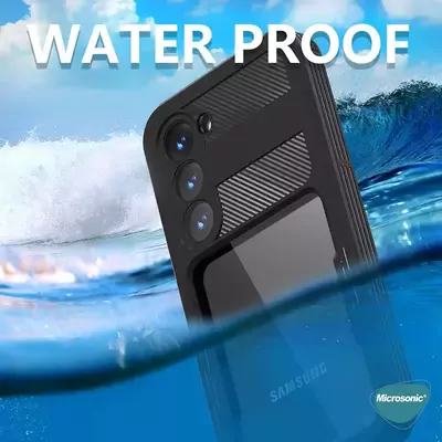 Microsonic Samsung Galaxy S23 Kılıf Waterproof 360 Full Body Protective Siyah