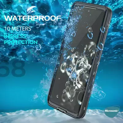 Microsonic Samsung Galaxy S23 Kılıf Waterproof 360 Full Body Protective Siyah