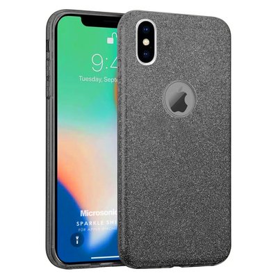 Microsonic Apple iPhone XS Max Kılıf Sparkle Shiny Siyah