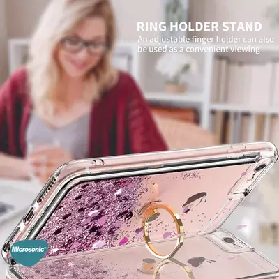 Microsonic Huawei Nova 9 Kılıf Glitter Liquid Holder Pembe