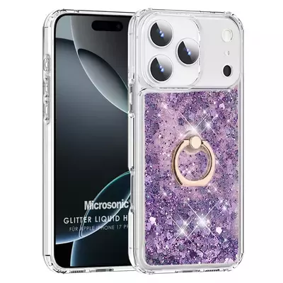 Microsonic Apple iPhone 17 Pro Max Kılıf Glitter Liquid Holder Mor