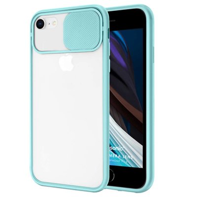 Microsonic Apple iPhone 8 Kılıf Slide Camera Lens Protection Turkuaz