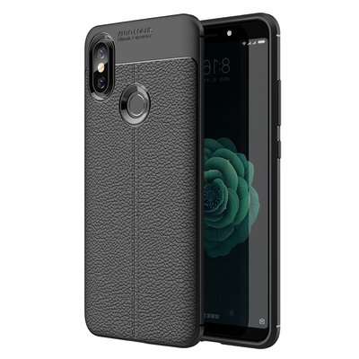 Microsonic Xiaomi Mi 8 Kılıf Deri Dokulu Silikon Siyah