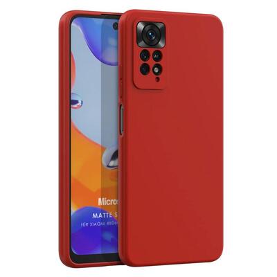 Microsonic Xiaomi Redmi Note 11 Pro 5G Kılıf Matte Silicone Kırmızı