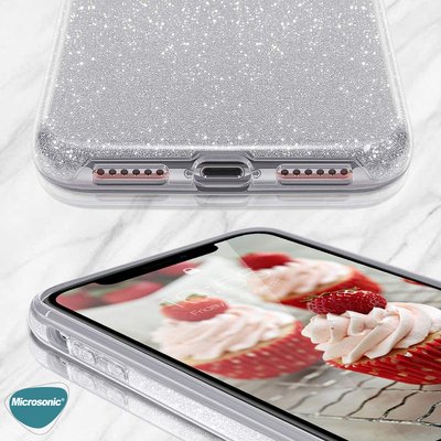 Microsonic Apple iPhone XS Max Kılıf Sparkle Shiny Mavi