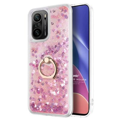 Microsonic Xiaomi Redmi K40 Pro+ Kılıf Glitter Liquid Holder Pembe