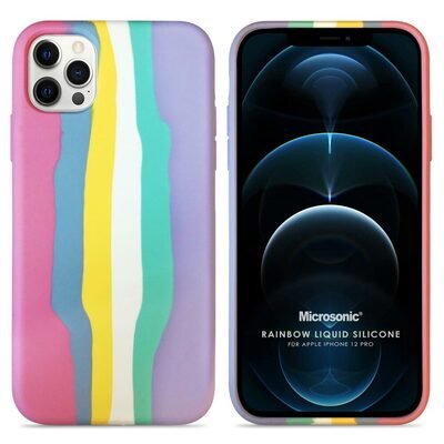 Microsonic Apple iPhone 12 Pro Kılıf Painted Rainbow Pattern Renkli