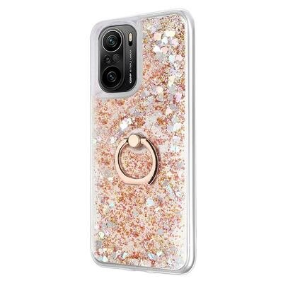 Microsonic Xiaomi Redmi K40 Pro+ Kılıf Glitter Liquid Holder Gold