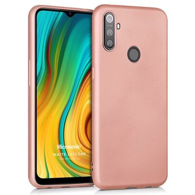 Microsonic Realme C3 Kılıf Matte Silicone Rose Gold