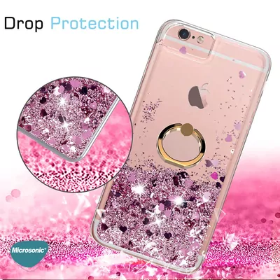 Microsonic Apple iPhone 17 Air Kılıf Glitter Liquid Holder Mor