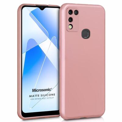 Microsonic Infinix Hot 10 Play Kılıf Matte Silicone Rose Gold