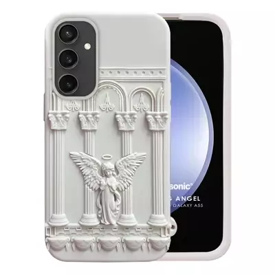 Microsonic Samsung Galaxy A55 Kılıf Praying Angel Bej