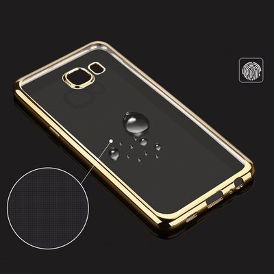 Microsonic Samsung Galaxy C7 Kılıf Skyfall Transparent Clear Rose Gold