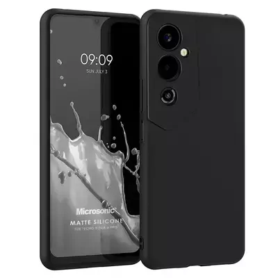 Microsonic TECNO Pova 4 Pro Kılıf Matte Silicone Siyah