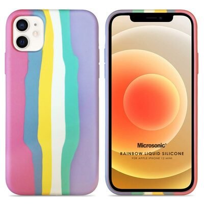 Microsonic Apple iPhone 12 Mini Kılıf Painted Rainbow Pattern Renkli