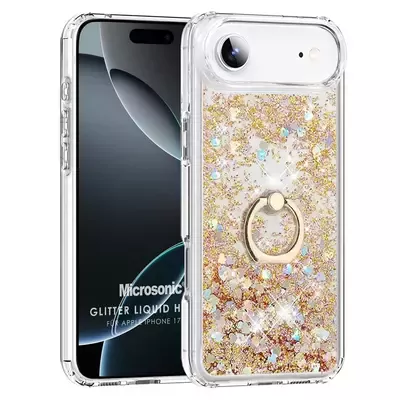 Microsonic Apple iPhone 17 Air Kılıf Glitter Liquid Holder Gold