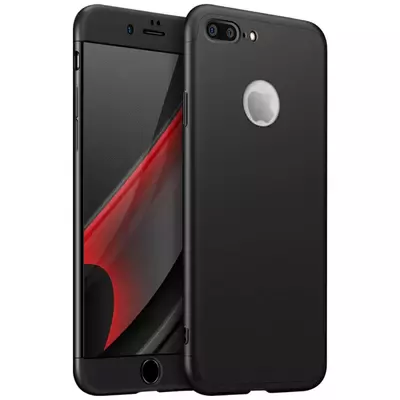 Microsonic Apple iPhone 8 Plus Kılıf Double Dip 360 Protective Siyah