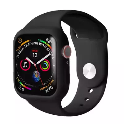 Microsonic Apple Watch SE 44mm Kordon 360 Coverage Silicone Siyah