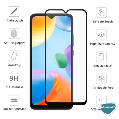 Microsonic Samsung Galaxy A26 Tam Kaplayan Temperli Cam Ekran Koruyucu Siyah