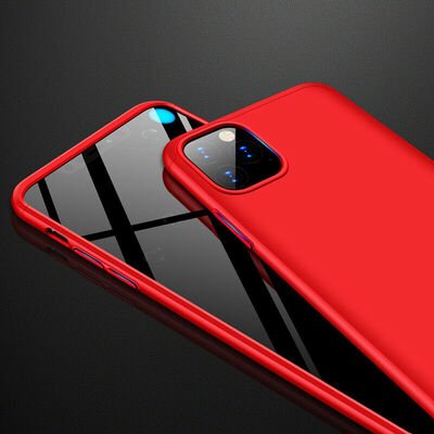 Microsonic Apple iPhone 11 Pro Max Kılıf Double Dip 360 Protective AYS Kırmızı