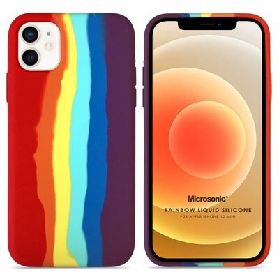 Microsonic Apple iPhone 12 Mini Kılıf Painted Rainbow Pattern Pride Edition