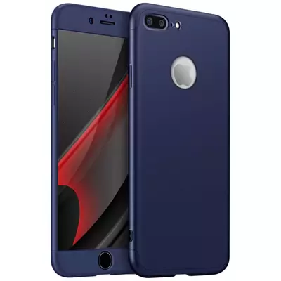 Microsonic Apple iPhone 8 Plus Kılıf Double Dip 360 Protective Lacivert