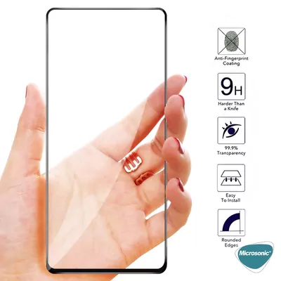 Microsonic Samsung Galaxy A56 Tam Kaplayan Temperli Cam Ekran Koruyucu Siyah