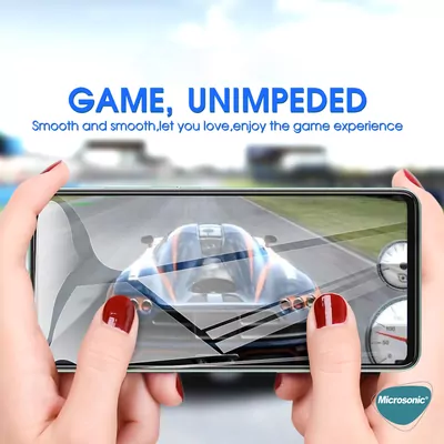 Microsonic Samsung Galaxy A56 Tam Kaplayan Temperli Cam Ekran Koruyucu Siyah
