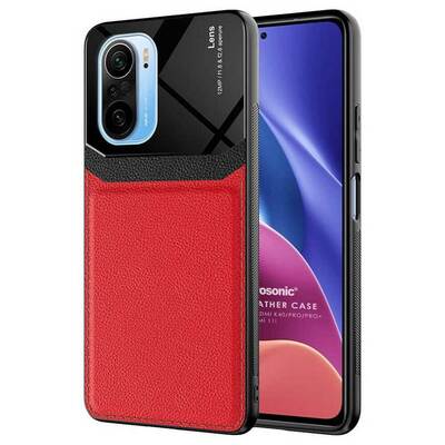 Microsonic Xiaomi Poco F3 Kılıf Uniq Leather Kırmızı