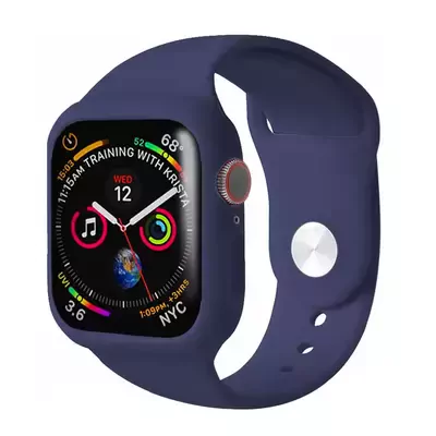 Microsonic Apple Watch SE 44mm Kordon 360 Coverage Silicone Lacivert