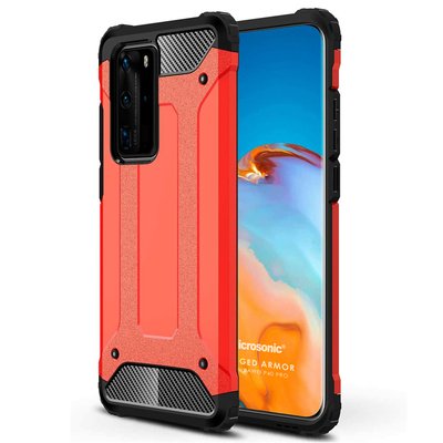 Microsonic Huawei P40 Pro Kılıf Rugged Armor Kırmızı