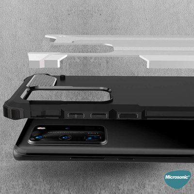 Microsonic Huawei P40 Pro Kılıf Rugged Armor Kırmızı