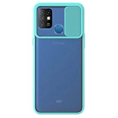 Microsonic Infinix Hot 10 Kılıf Slide Camera Lens Protection Turkuaz