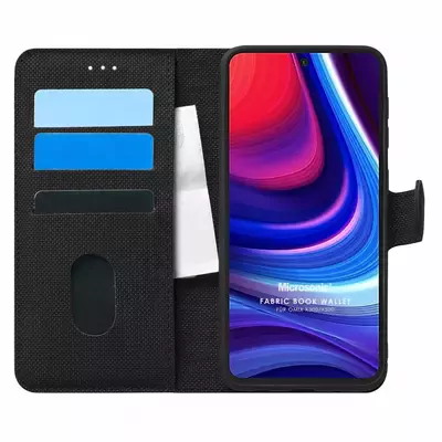 Microsonic Omix X500 Kılıf Fabric Book Wallet Siyah