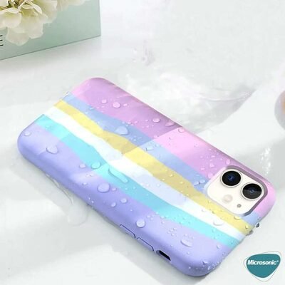 Microsonic Apple iPhone 12 Kılıf Painted Rainbow Pattern Pride Edition