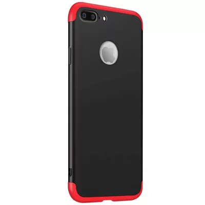 Microsonic Apple iPhone 7 Plus Kılıf Double Dip 360 Protective Siyah Kırmızı