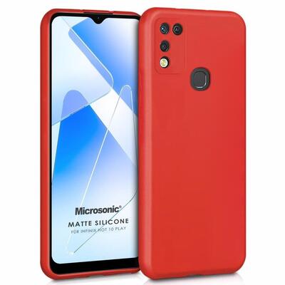 Microsonic Infinix Hot 10 Play Kılıf Matte Silicone Kırmızı