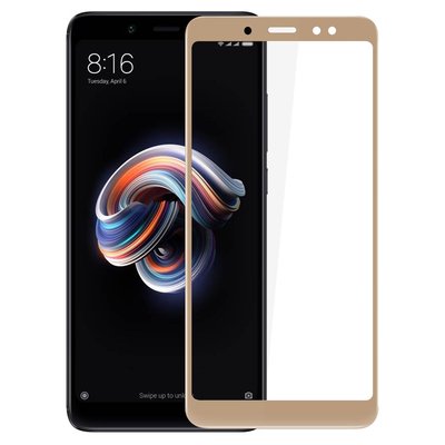 Microsonic Xiaomi Redmi Note 5 Pro Kavisli Temperli Cam Ekran Koruyucu Film Gold