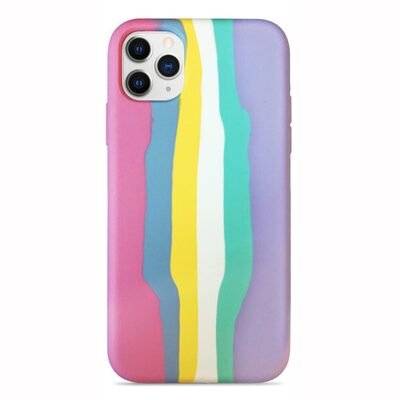 Microsonic Apple iPhone 11 Pro Max Kılıf Painted Rainbow Pattern Renkli