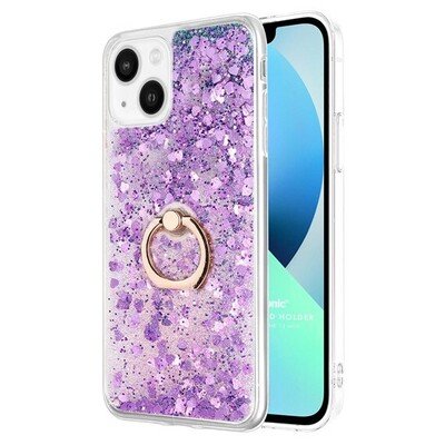 Microsonic Apple iPhone 13 Mini Kılıf Glitter Liquid Holder Mor