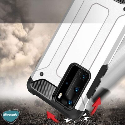 Microsonic Huawei P40 Pro Kılıf Rugged Armor Siyah